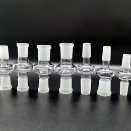 Water Pipe Glass Adaptor Hookahs Smoking Accessories Drop Down Adapters Clear Frosting 10mm 14mm 18mm Male Female Converter For Quartz Banger Bongs Oil Burner Bowl