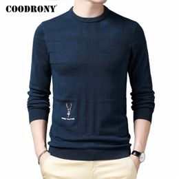 COODRONY Brand Sweater Men Clothing Autumn Winter Knitwear Soft Cotton Pullover Men Fashion Pattern O-Neck Pull Homme C1146 201123