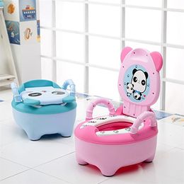 Panda Baby Potty Training Toilet Seat Comfortable Backrest Urinal WC Pots Chair Portable Folding Pot For Children Potty Girl Boy 201117