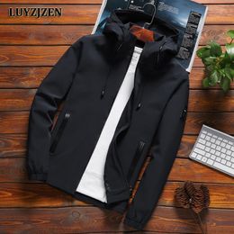 Waterproof Men's Bomber Jacket - Solid Color Casual mens coats and jackets for Spring and Autumn