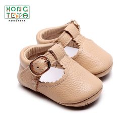 Genuine leather T-bar Mary jane Baby Girls Shoes Infants Toddler baby Princess Ballet Shoes Newborn Crib shoes hard sole 201130