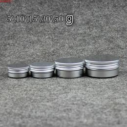 80pcs 5g 10g 15g 30g 50g Aluminium Cream Jar with Lid Cap Small Empty Box Cosmetics Packing Tiny Containergood quantity