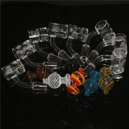 Smoking Quartz Banger+ Glass Carb Cap bubble with 10mm 14mm 18mm Male Female 45 90 Degrees domeless nail for Bong