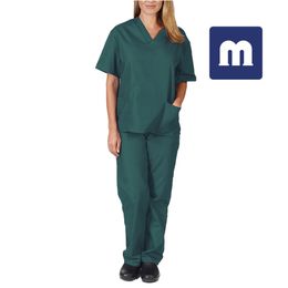Medigo-057 Style Pet Grey Medical Uniform for Women and Men - Short Sleeve Surgery green shirt matching pant and Pants for Nursing, Hospital, and Doctor Workwear