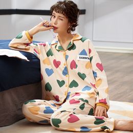 Winter Autumn soft pajama sets women cotton sleepwear long sleeve Pyjama Cute Cartoon sleepwear pyjamas Nightsuits Y200708