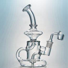 Newest Hookahs 14mm Female Joint With Bowl Or Banger Water Pipes Recycler Klein Tornado Glass Bongs Bent Type Bong Oil Dab Rigs