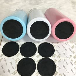 Round Black Rubber Coaster Pad Self Adhesive Cup Bottom Stickers For 20oz 30oz Tumblers Protective Non-slip Pads