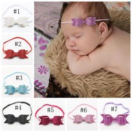 Baby Girls Hair Band Glitter Bow Headband Shiny Hairbows Headdress Elastic Princess Headwear Baby Hair Accessories 7 Designs