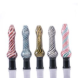 Smoking Glass Straw herb one Hitter with 14mm Titanium nails assorted colorful with Plastic clip other accessories