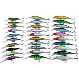 30Pcs/20Pcs/10Pcs Minnow Set Hard Bait Fishing Lure Bass Pike Fresh Salt Water Sea 3D Eyes Wobbler Tackle Crankbait Pesca Kit 220121