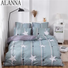 Alanna X-1009 Printed Solid bedding sets Home Bedding Set 4-7pcs High Quality Lovely Pattern with Star tree flower 201210