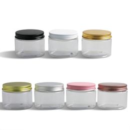 20 x 150g 5oz Clear Empty Cosmetic Containers With Aluminium lids Sample Cream Jars Packaging