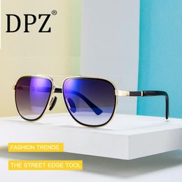 DPZ 2020 NEW Luxury Men's Classic Aviation Sunglasses Man Mirror Blue Lens lunettes Ocean gradient sunglasses