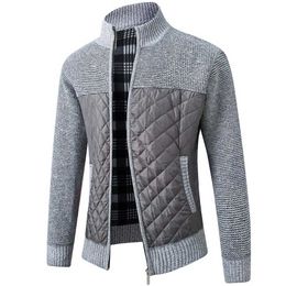 FALIZA Men's Fleece Sweater Coat Winter Thick Patchwork Wool Cardigan Warm Knitted Jackets Casual Male Clothing XY108 211221