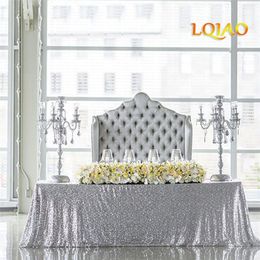 18 Colours 225cmX330cm Glitter Silver Sequin Tablecloth 90x132 inches Wedding Tablecloth Decoration Rectangle Sequin Table cloth 201120