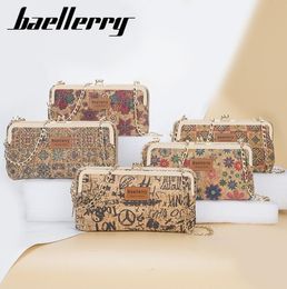 Großhandel Damen-Handtasche, klassisches geometrisches Muster, Damen-Kettentasche, Retro-Holzmaserung, Damen-Geldbörsen, Straßenmode, bedruckte Leder-Geldbörsen