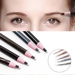 6 Colours Eyebrow Pencil Waterproof Microblading Pen Long-lasting Eyebrow Enhancer Easy Wear Eye Brow Tint dye Makeup Tools