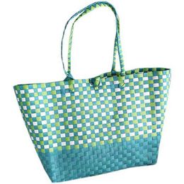 Shopping Bags Large Capacity Shopper Basket Handmade Plastic Woven Women's Handbag Summer Vacation Beach Vegetable Female Straw 220301