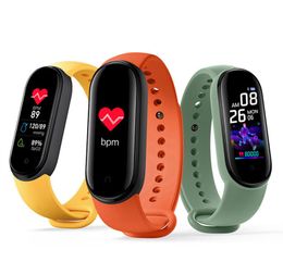 bluetooth blood pressure UK - New product M5 smart bracelet, color screen heart rate and blood pressure monitoring pedometer sports bracelet, Bluetooth information remind