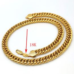 18 K Stamp SOLID GOLD FINISH THICK MIAMI CUBAN LINK NECKLACE CHAIN 12mm 150G XXL Tough Guy Heavy MENS