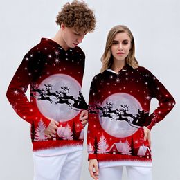 RICORIT Christmas Hooded Sweater 3d Printing Men And Women Long Sleeve Tops Couples Casual Hooded Sweaters 210203