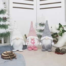 New Year Merry Christmas Pendant Faceless Santa Gnome Plush Doll Ornaments Table Decorations Kids Toys Gift JK2011PH