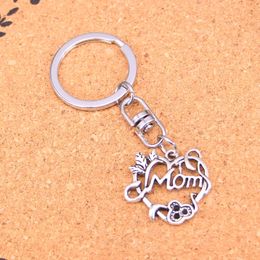 Fashion Keychain 26*24mm heart mom Pendants DIY Jewelry Car Key Chain Ring Holder Souvenir For Gift