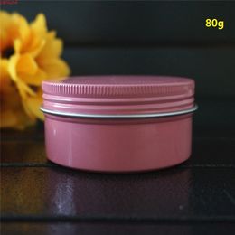 80g 80ml Portable Pink Round Aluminum Box Metal Tin Cans DIY Cream Cosmetic 68*35mm Jar Tea Pot Empty Containershigh qualtity