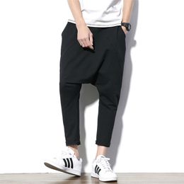 Fashion Harem Pants Men Cross-pants Baggy Loose Black Sweatpants Hip hop pantalon homme Casual Mens Trousers Joggers Pants Male 201110