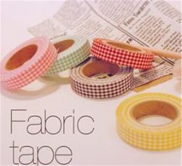 Washi Masking Cloth Tape self-adhesive Decoration Fabric Tape Janpan style Flower Frabric DIY Tape Cheque Flower Wave Dot 2016 XB1