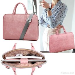 2019 Fashion new PU waterproof Scratch-resistant Laptop Shoulder Bag 13 14 15inch Notebook Shoulder Carry Case for MacBook Air