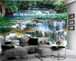 Landscape Waterfall 3D Wallpaper Romantic Landscape Decorative Silk 3d Mural Wallpaper 3d Wall Paper for Living Room Custom Photo