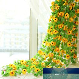 230cm Silk Artificial Flowers Sunflowers Ivy Vine Plastic Fake Flowers for Home Decoration Summer Rattan String Hanging Leaves