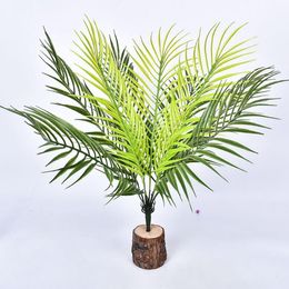 9 head big iron leaves Decorative Flowers fern green plants potted decoration plant wall material photography wedding artificial flower road guide
