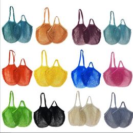 10pcs Shopping Bag Mesh Net Woven Cotton Bags String Reusable Fruit Storage Bags