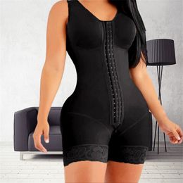 Fajas Colombianas Post Surgery Shapewear Compression Slimming Girdle Woman Flat Stomach Lace Shaper Skims Shorts Bodyshaper 220307