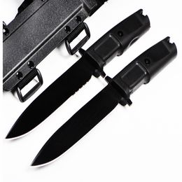 -Coltello dritto tattico Venom II di alta qualità 440C 58hrc Black Titanium Blade Blade Outdoor Camping Hunting Survival Rescue Knives