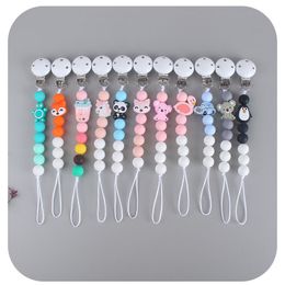 Diy Cartoon Silicone Baby Pacifier Chain Clip Newborn Baby Teether Holder Clip Baby Gifts Toys Newborn Bead Chains Feeding M2974