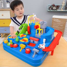 Racing Rail Car Model Racing Educational Toys Children Track Car Adventure Game Brain Game Mechanical Interactive Train Toy LJ200930