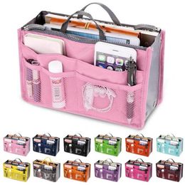 Insert Bag Women Makeup Bag Portable Travel Insert Organiser Handbag Purse Lady Make Up Cosmetic Bag Fashion Female Tote HHA2107