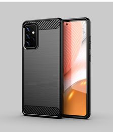 Carbon Fibre Brushed Soft TPU Shockproof Cover Case for iphone 12 pro max Samsung S21 PLUS Ultra A20S A21 A42 A32 A52 A72 5G S20FE NOTE20