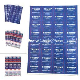 Square Self Viscosity Stickers 2020 America President Donald Trump Flags Sticker Keep America Great Leader Election Paster 1qf G2