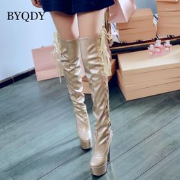 Descuento De Encaje Sobre Rodilla Botas De Tacón De Aguja 2022 en venta en  DHgate.com
