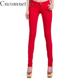 Autumn Women Pencil Jeans Candy Colored Mid Waist Full Length Zipper Slim Fit Skinny Women Pants Hot Fashion Female Jeans LJ200820