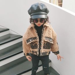 Baby Girl Winter Clothes Kids Fur Jacket New Faux Fur Coat Thickening Warm Soft Leopard Print Boys Clothes Children Overwear LJ201125