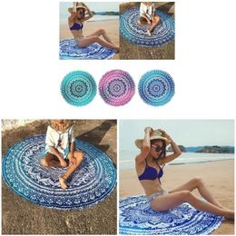 Mandala Round Tapestry Summer Beach Picnic Throw Rug Blanket Bohemia Mats Home Textile Garden Multifunctional Use 220301