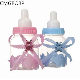 12Pcs/lot Baby Shower Decorations Girls Boys Candy Bottle Baptism Favours Christmas Halloween Party DIY Gifts Box Plastic Case H1231