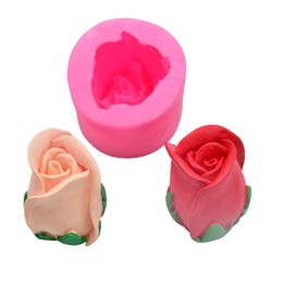 DIY Food Grade Silicone Mold Solid Color 3D Three Dimensional Rose Flower Modelling Cake Chocolates Moulds 6cka J2