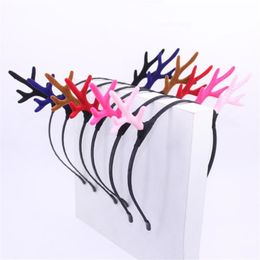 WYNLZQ 12Pcs/Lot Reindeer Antlers Headband Deer Horn Hair Band Kids Adults Hair Accessories Birthday Party Favor Christmas Gifts 201127