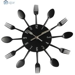 Acrylic Modern Design Sliver Cutlery Kitchen Utensil Wall Clock Spoon Fork Clock Dropshipping Feb21 201118